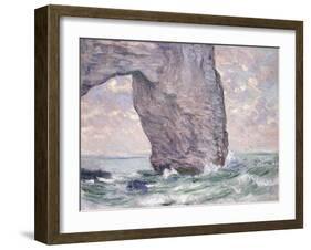 The Manneporte Seen from Below, 1883-Claude Monet-Framed Giclee Print