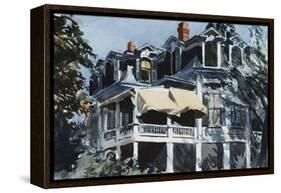 The Mansard Roof-Edward Hopper-Framed Stretched Canvas
