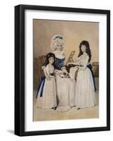 The Mansion of Peace: Mrs Campell and Her Two Daughters Beside a Pianoforte-Henry Edridge-Framed Giclee Print