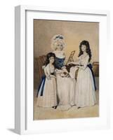 The Mansion of Peace: Mrs Campell and Her Two Daughters Beside a Pianoforte-Henry Edridge-Framed Giclee Print