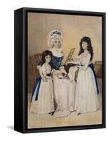 The Mansion of Peace: Mrs Campell and Her Two Daughters Beside a Pianoforte-Henry Edridge-Framed Stretched Canvas