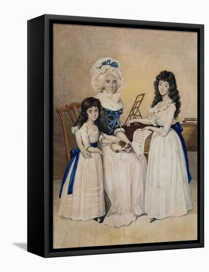 The Mansion of Peace: Mrs Campell and Her Two Daughters Beside a Pianoforte-Henry Edridge-Framed Stretched Canvas