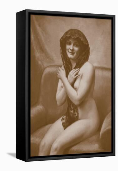 The Mantilla-A. Hanriot-Framed Stretched Canvas