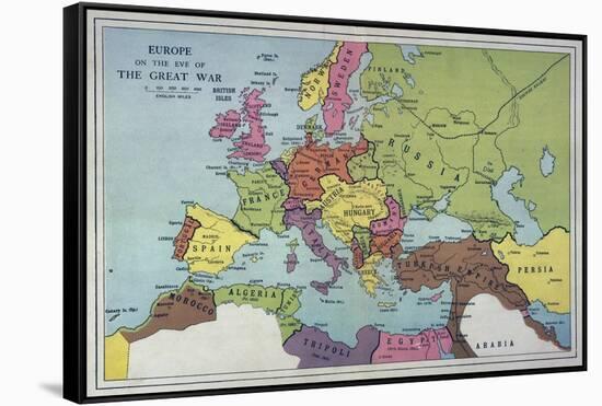 The Map of Europe on the Eve of World War One-null-Framed Stretched Canvas