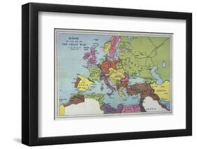 The Map of Europe on the Eve of World War One-null-Framed Photographic Print