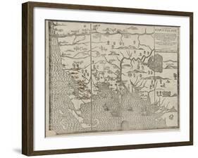 The Map of New England (From: William Hubbard's the Present State of New-England), 1677-John Foster-Framed Giclee Print