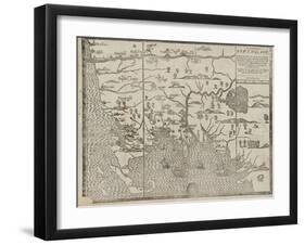 The Map of New England (From: William Hubbard's the Present State of New-England), 1677-John Foster-Framed Giclee Print