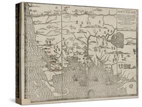 The Map of New England (From: William Hubbard's the Present State of New-England), 1677-John Foster-Stretched Canvas