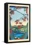 The Maple Trees-Ando Hiroshige-Framed Stretched Canvas