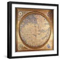 The Mappa Mundi of Fra Mauro, a Camaldolese Monk from the Monastery of San Michele in Murano, 1459-null-Framed Giclee Print