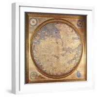 The Mappa Mundi of Fra Mauro, a Camaldolese Monk from the Monastery of San Michele in Murano, 1459-null-Framed Giclee Print