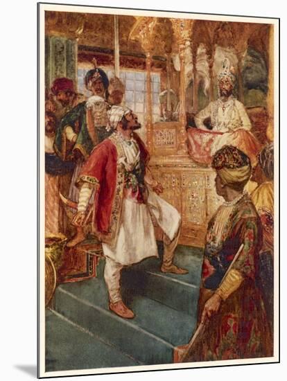 The Maratha Leader Shivaji Defies the Mogul Emperor Aurugzeb at Delhi-null-Mounted Art Print