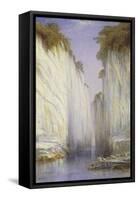 The Marble Rocks - Nerbudda Jubbolpore-Edward Lear-Framed Stretched Canvas