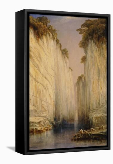 The Marble Rocks - Nerbudda Jubbulpore-Edward Lear-Framed Stretched Canvas