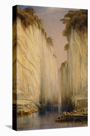 The Marble Rocks - Nerbudda Jubbulpore-Edward Lear-Stretched Canvas