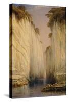 The Marble Rocks - Nerbudda Jubbulpore-Edward Lear-Stretched Canvas