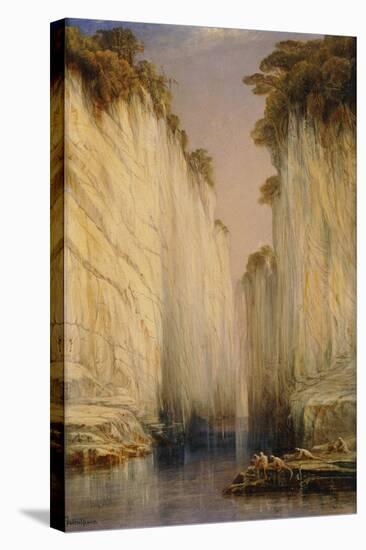 The Marble Rocks - Nerbudda Jubbulpore-Edward Lear-Stretched Canvas