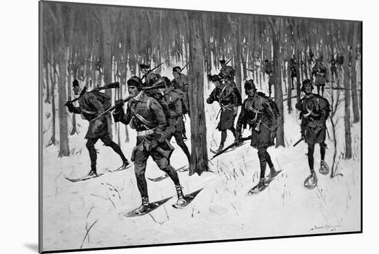 The March of Rogers Rangers (Litho)-Frederic Sackrider Remington-Mounted Giclee Print