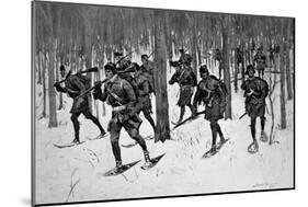 The March of Rogers Rangers (Litho)-Frederic Sackrider Remington-Mounted Giclee Print