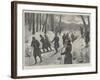 The March of the 5th Prussian Rifle Battalion on Snow-Shoes Through the Giant's Mountains, Silesia-Amedee Forestier-Framed Giclee Print