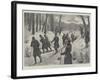 The March of the 5th Prussian Rifle Battalion on Snow-Shoes Through the Giant's Mountains, Silesia-Amedee Forestier-Framed Giclee Print