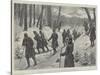 The March of the 5th Prussian Rifle Battalion on Snow-Shoes Through the Giant's Mountains, Silesia-Amedee Forestier-Stretched Canvas