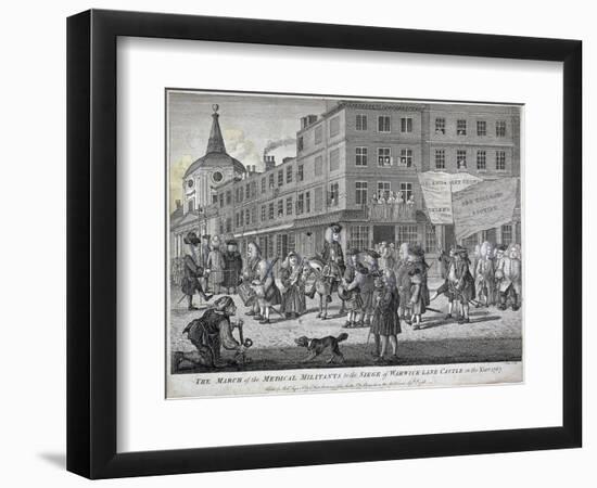 The March of the Medical Militants to the Siege of Warwick Lane Castle, London, 1768-John June-Framed Giclee Print