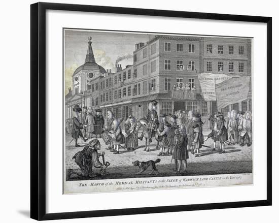 The March of the Medical Militants to the Siege of Warwick Lane Castle, London, 1768-John June-Framed Giclee Print