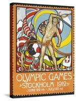 The March Of the Nations, Each Athlete Waving a Flag. Sweden 1912 Olympic Games Poster Stamp-null-Stretched Canvas