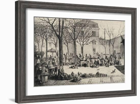 'The Marché des Capucins', 1915-Leopold Flameng-Framed Giclee Print