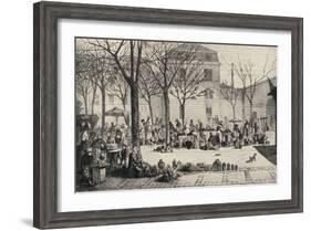 'The Marché des Capucins', 1915-Leopold Flameng-Framed Giclee Print