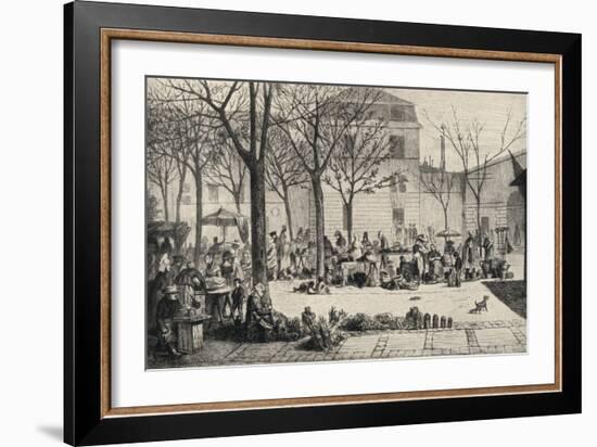 'The Marché des Capucins', 1915-Leopold Flameng-Framed Giclee Print