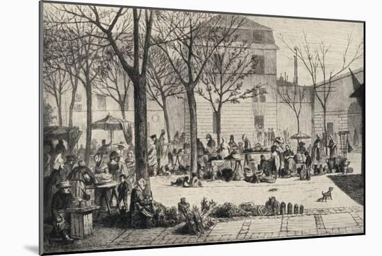 'The Marché des Capucins', 1915-Leopold Flameng-Mounted Giclee Print