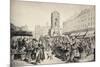 'The Marché des Innocents', 1915-Leopold Flameng-Mounted Giclee Print