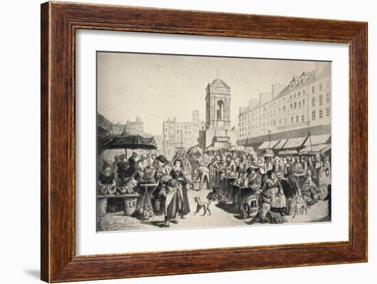 'The Marché des Innocents', 1915-Leopold Flameng-Framed Giclee Print