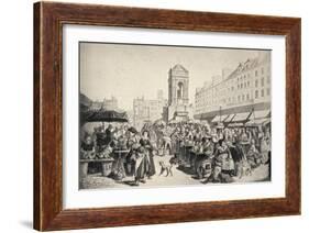 'The Marché des Innocents', 1915-Leopold Flameng-Framed Giclee Print