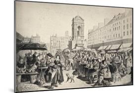 'The Marché des Innocents', 1915-Leopold Flameng-Mounted Giclee Print