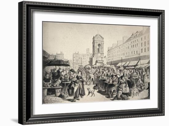 'The Marché des Innocents', 1915-Leopold Flameng-Framed Giclee Print