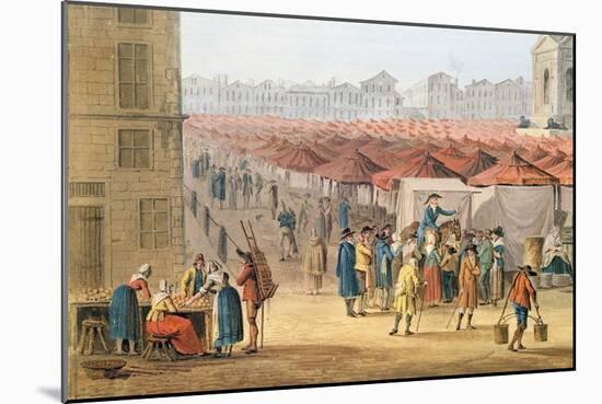 The Marche Des Innocents, Detail of the Left Hand Side, C.1794-1810-Thomas Naudet-Mounted Giclee Print