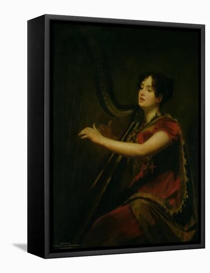 The Marchioness of Northampton, Playing a Harp, circa 1820-Sir Henry Raeburn-Framed Stretched Canvas