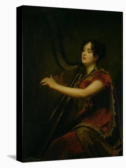 The Marchioness of Northampton, Playing a Harp, circa 1820-Sir Henry Raeburn-Stretched Canvas