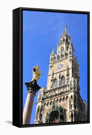 The Marienplatz and City Hall in Center Munich-Gary718-Framed Stretched Canvas