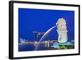 The Marina Bay Sands Hotel and Shopping Centre and the Singapore Art and Science Museum, Singapore-Cahir Davitt-Framed Photographic Print