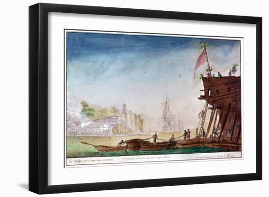 The Marina of Brest, C1750-1810-Nicolas Marie Ozanne-Framed Giclee Print