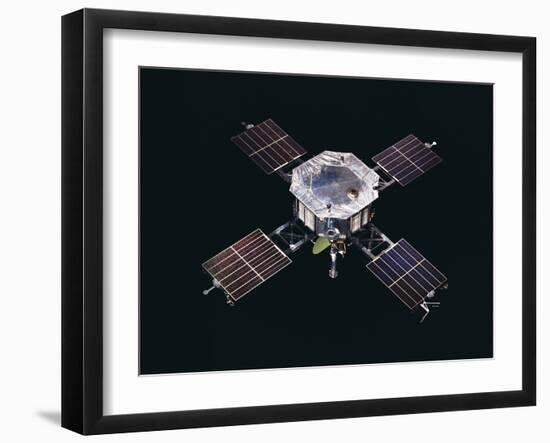 The Mariner 5 Spacecraft Against a Black Background-null-Framed Photographic Print