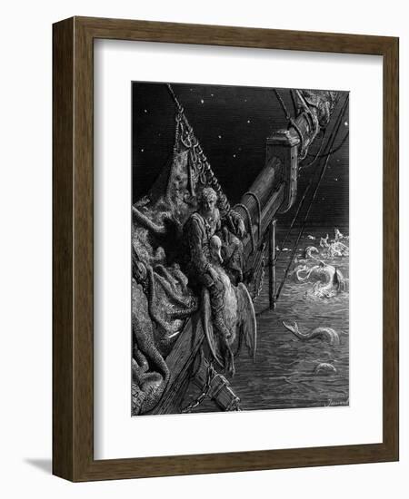 The Mariner Gazes on the Serpents in the Ocean-Gustave Doré-Framed Giclee Print