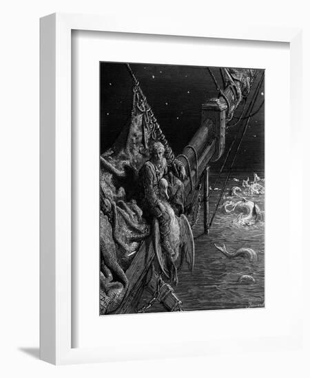 The Mariner Gazes on the Serpents in the Ocean-Gustave Doré-Framed Giclee Print
