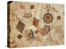 The Maritime Cities of Genoa and Venice, from a Nautical Atlas of the Mediterranean and Middle East-Calopodio da Candia-Stretched Canvas