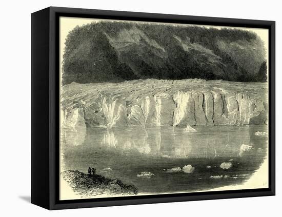 The Marjelen Lake and Ice-Cliffs of the Aletsch Glacier Switzerland-null-Framed Stretched Canvas