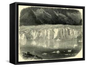 The Marjelen Lake and Ice-Cliffs of the Aletsch Glacier Switzerland-null-Framed Stretched Canvas